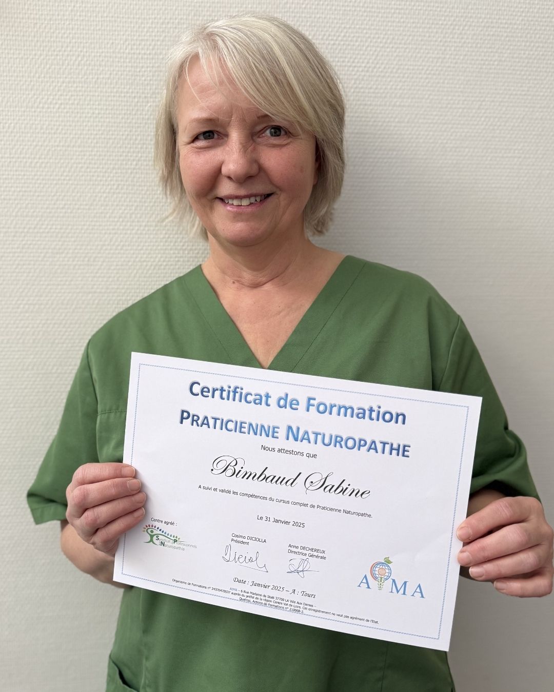 Obtention de ma certification de Praticienne Naturopathe